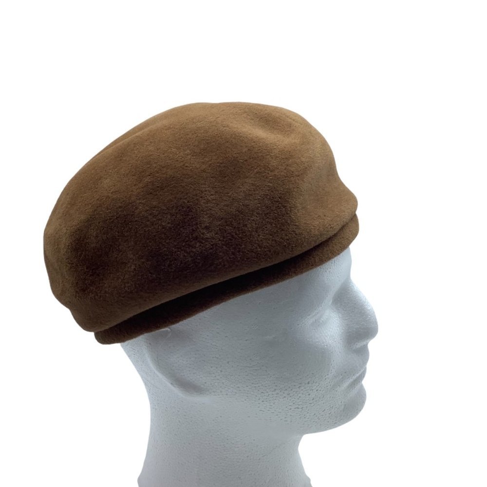Vintage The Wm. H. Block Co. Hat Cap Union Made Label Wool Brown Body Italy Made